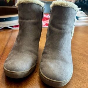 Cozy Gray Suede Ankle Boots